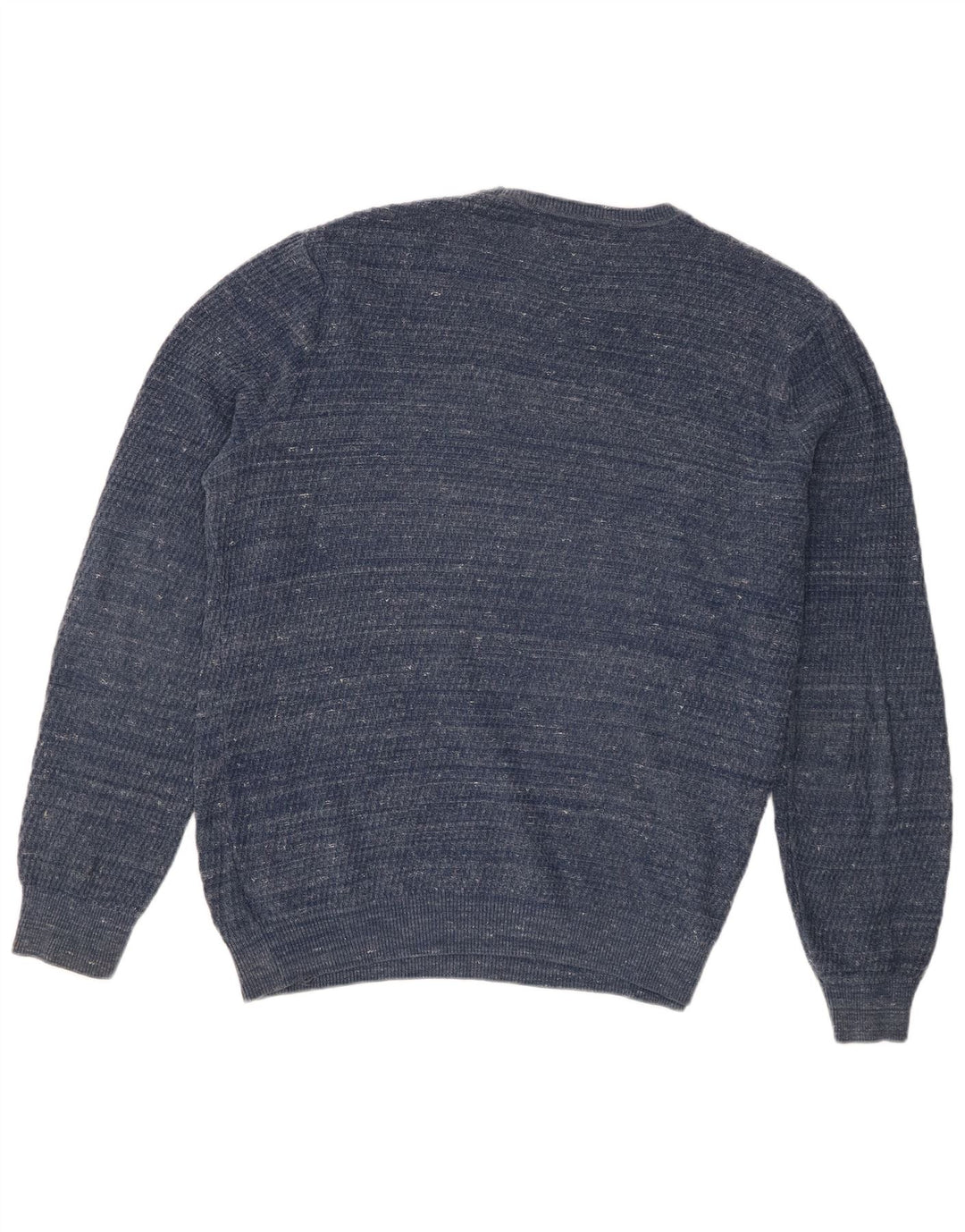 Marks & Spencer Mens Crew Neck Jumper Sweater XL Blue Flecked Cotton
