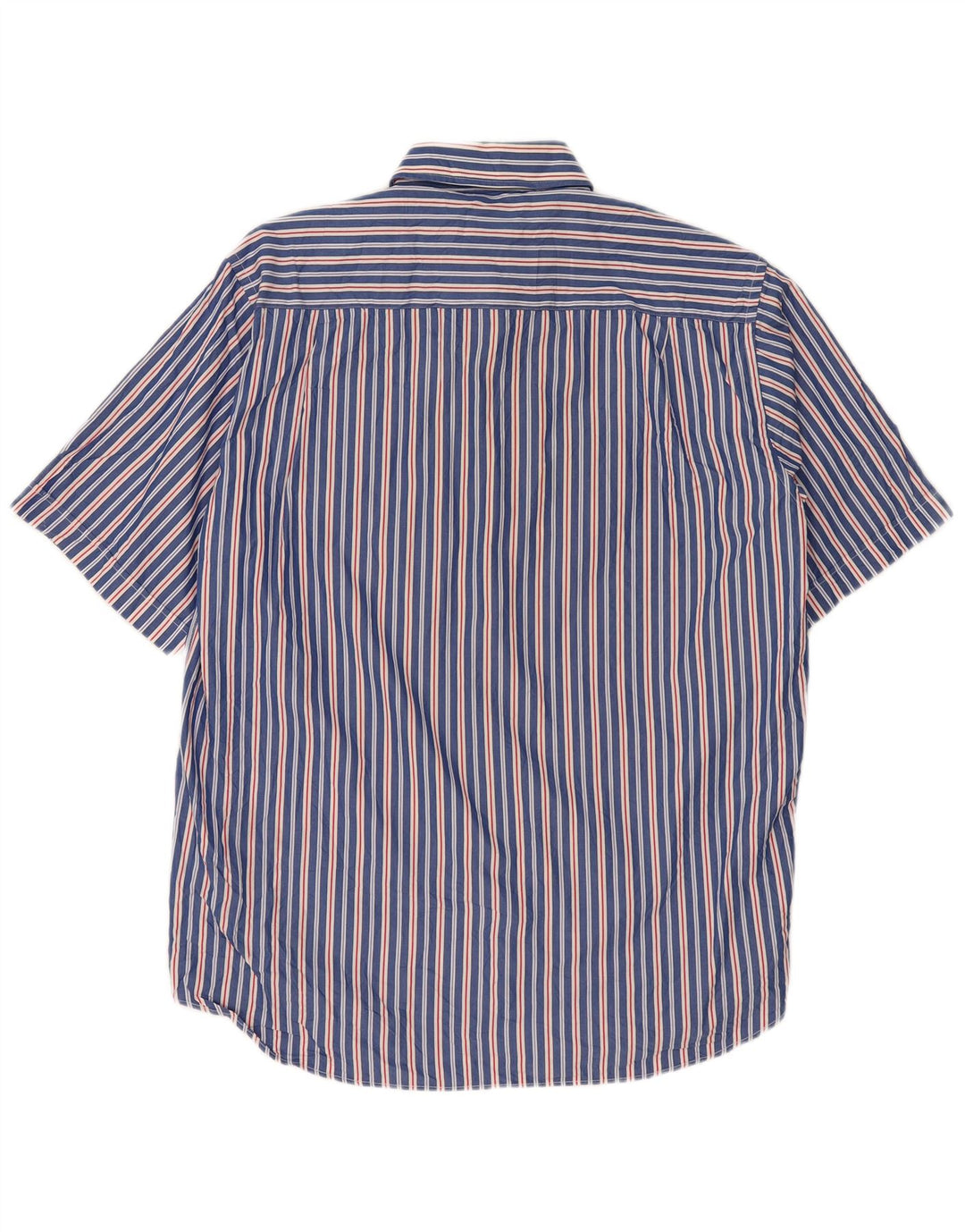 Paul & Shark Mens Short Sleeve Shirt Large Blue Striped Cotton