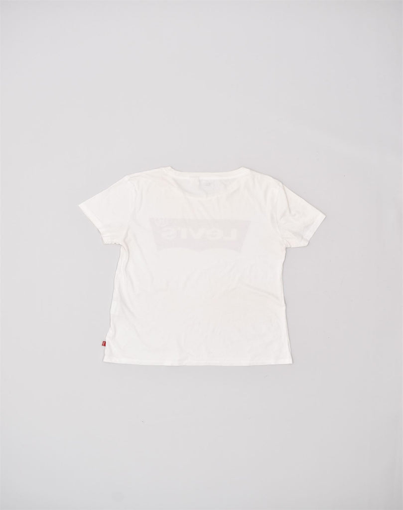 LEVI'S Womens Graphic T-Shirt Top UK 14 Medium White Cotton | Vintage | Thrift | Second-Hand | Used Clothing | Messina Hembry 