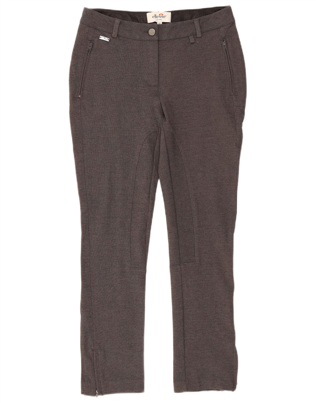 ELLESSE Womens Slim Chino Trousers IT 42 Medium W28 L27 Grey Rayon