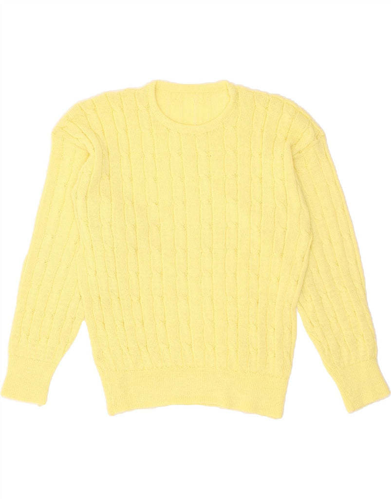 VINTAGE Womens Crew Neck Jumper Sweater UK 12 Medium Yellow | Vintage Vintage | Thrift | Second-Hand Vintage | Used Clothing | Messina Hembry 