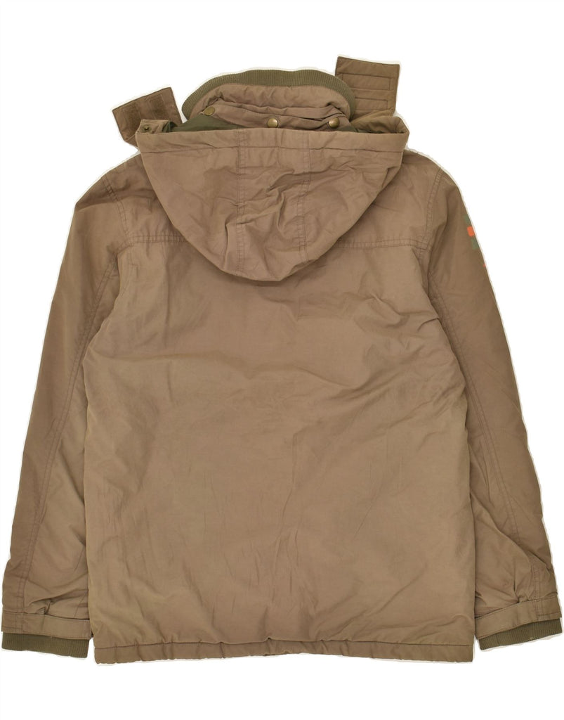 QUIKSILVER Boys Hooded Windbreaker Jacket 13-14 Years Brown Vintage Quiksilver and Second-Hand Quiksilver from Messina Hembry 