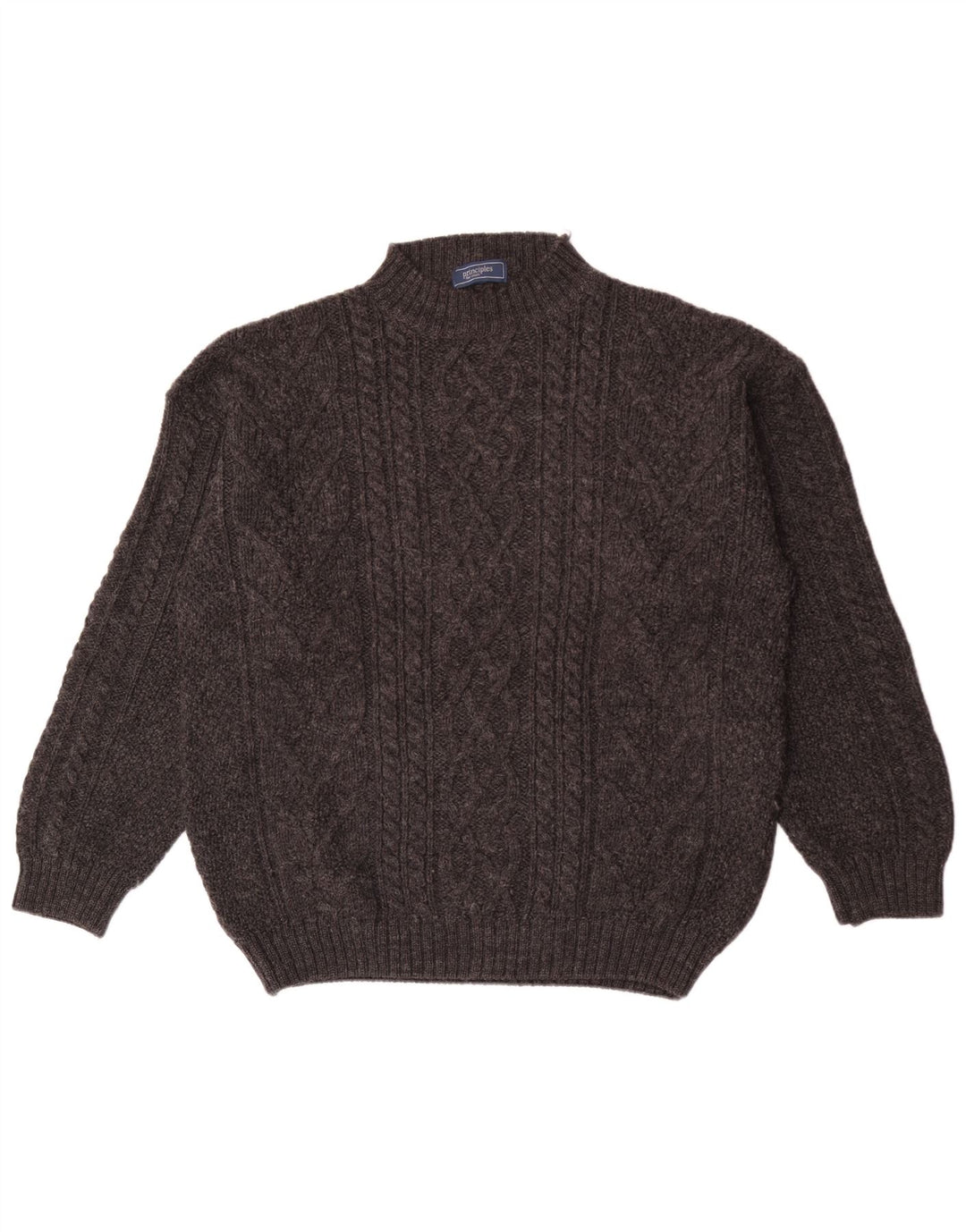 Principles Mens Turtle Neck Jumper Sweater Large Grey Wool