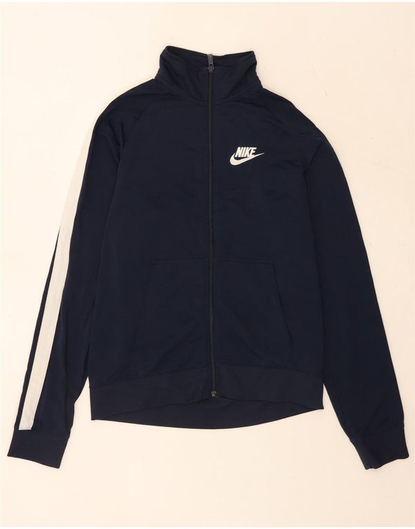 Nike Mens Tracksuit Top Jacket Medium Navy Blue Colourblock Polyester