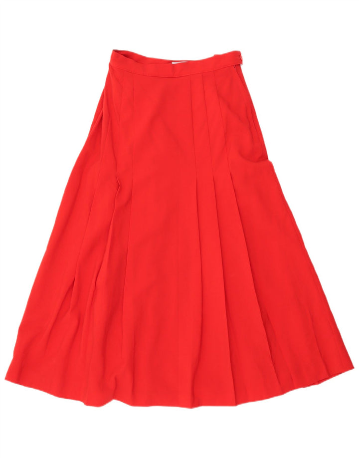 BRIAN TUCKER Womens Pleated A-Line Skirt US 6 Medium W26  Red Wool
