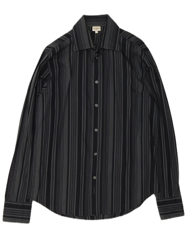 Calvin Klein Jeans Mens Shirt Medium Black Striped Cotton