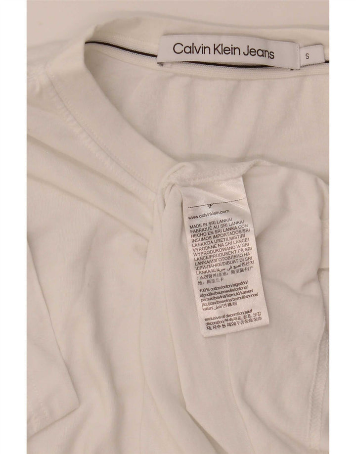 Calvin Klein Mens Graphic T-Shirt Top Small White Cotton