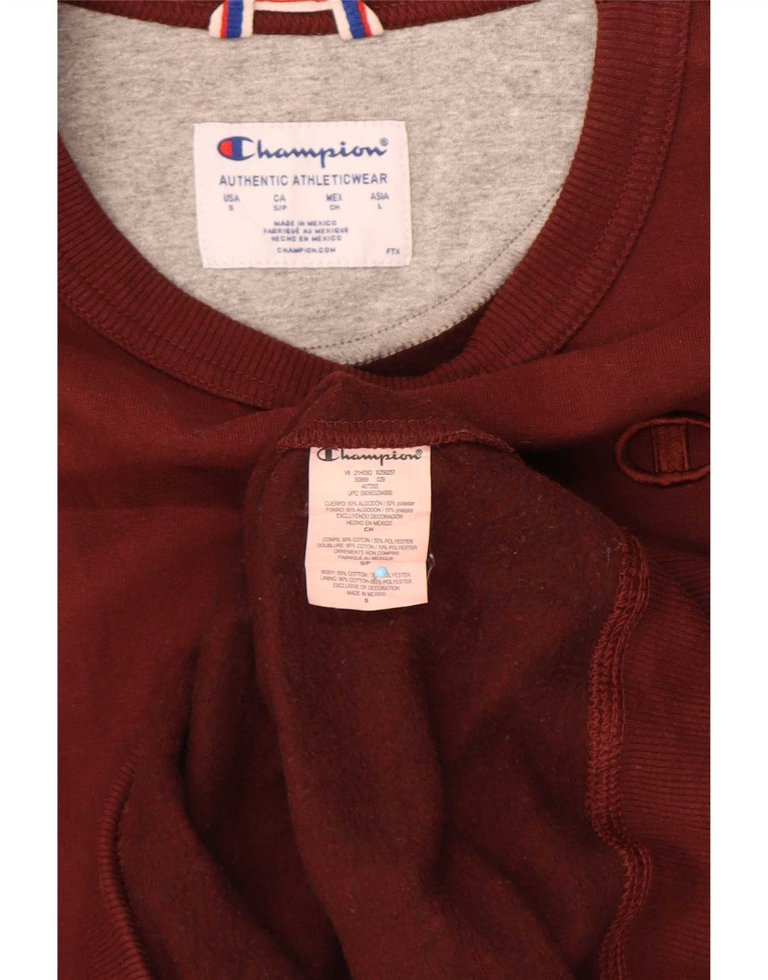 Champion Mens Sweatshirt Jumper Small Burgundy Cotton