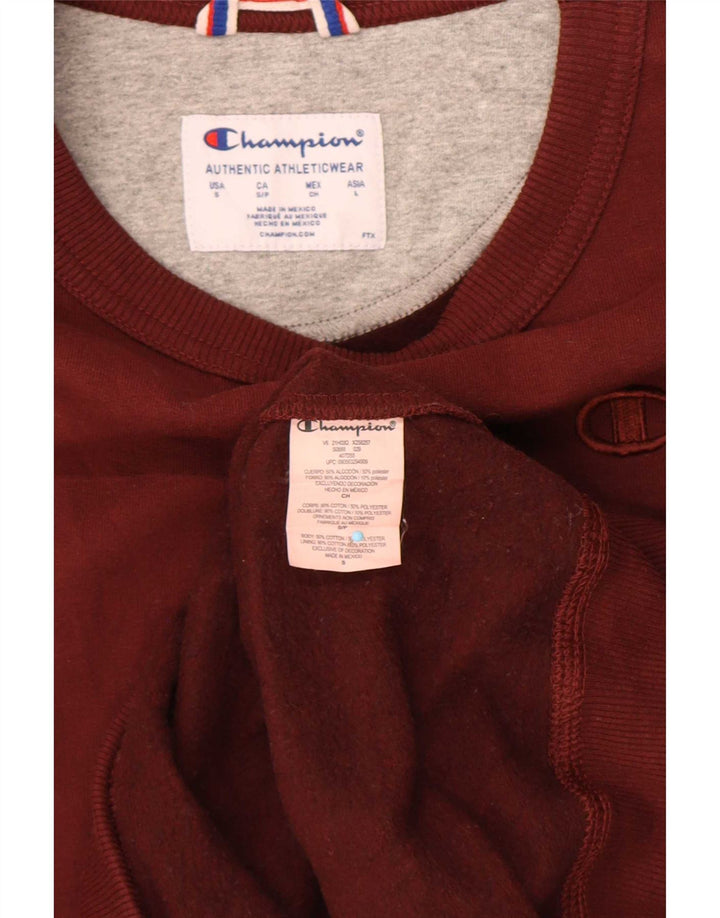 Champion Mens Sweatshirt Jumper Small Burgundy Cotton