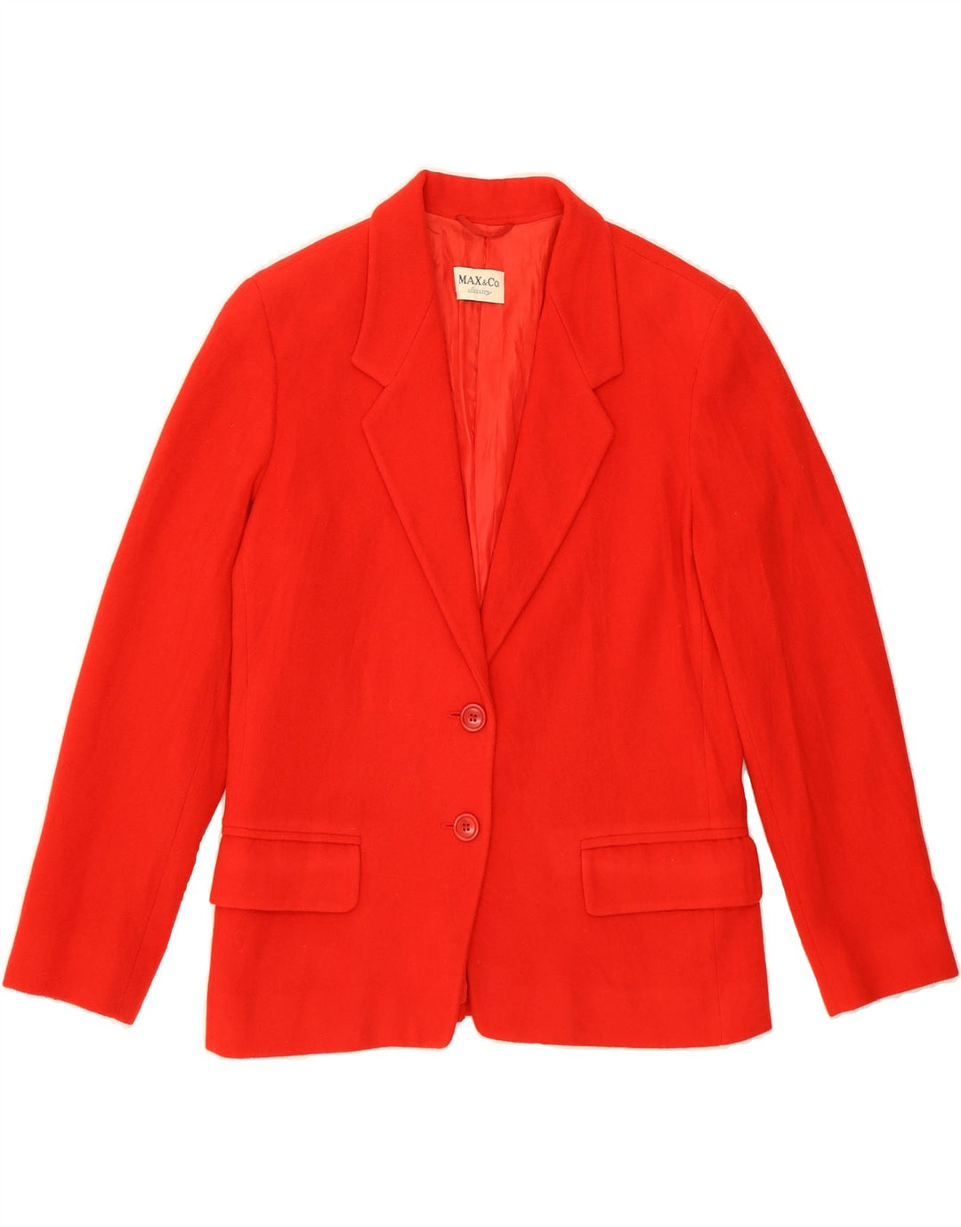 MAX & CO. Womens Classics 2 Button Blazer Jacket UK 10 Small Red Vintage Max & Co. and Second-Hand Max & Co. from Messina Hembry 