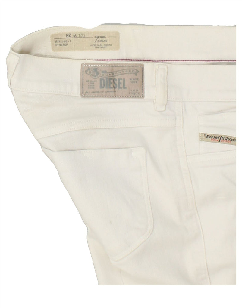 DIESEL Womens Livier Super Slim Jegging Jeans W28 L31 Off White Cotton Vintage Diesel and Second-Hand Diesel from Messina Hembry 