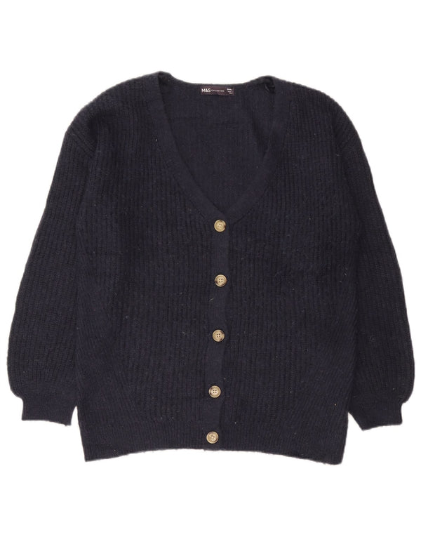 Marks & Spencer Womens Oversized Cardigan Sweater UK 10 Small Navy Blue