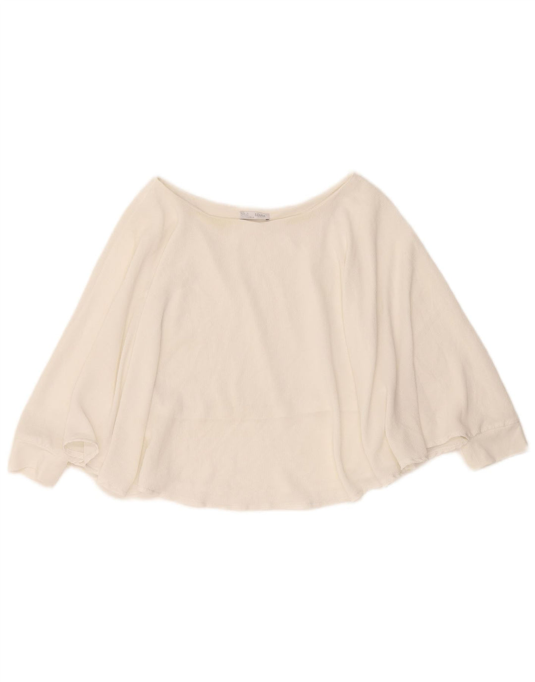 Zara Womens Sleeveless Poncho Blouse Top UK 10 Small White