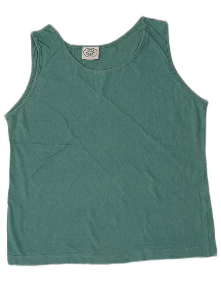 Laura Ashley Womens Crop Vest Top UK 12 Medium Green