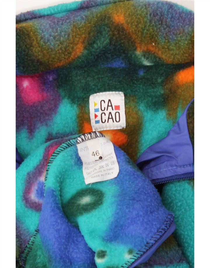 Cacao Mens Fleece Jacket IT 46 Small Multicoloured Geometric Polyester