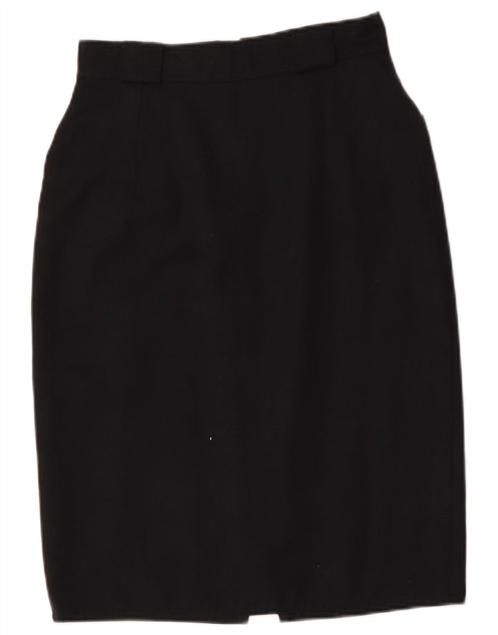 Vintage Womens Pencil Skirt IT 42 Medium W26 Black Acetate