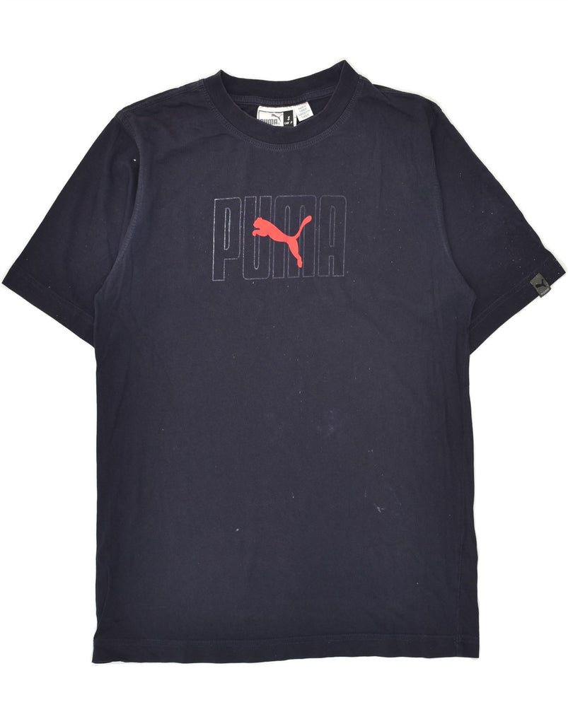 PUMA Mens Graphic T-Shirt Top Small Navy Blue Vintage Puma and Second-Hand Puma from Messina Hembry 