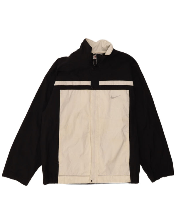 Nike Mens Tracksuit Top Jacket XL Black Colourblock Nylon