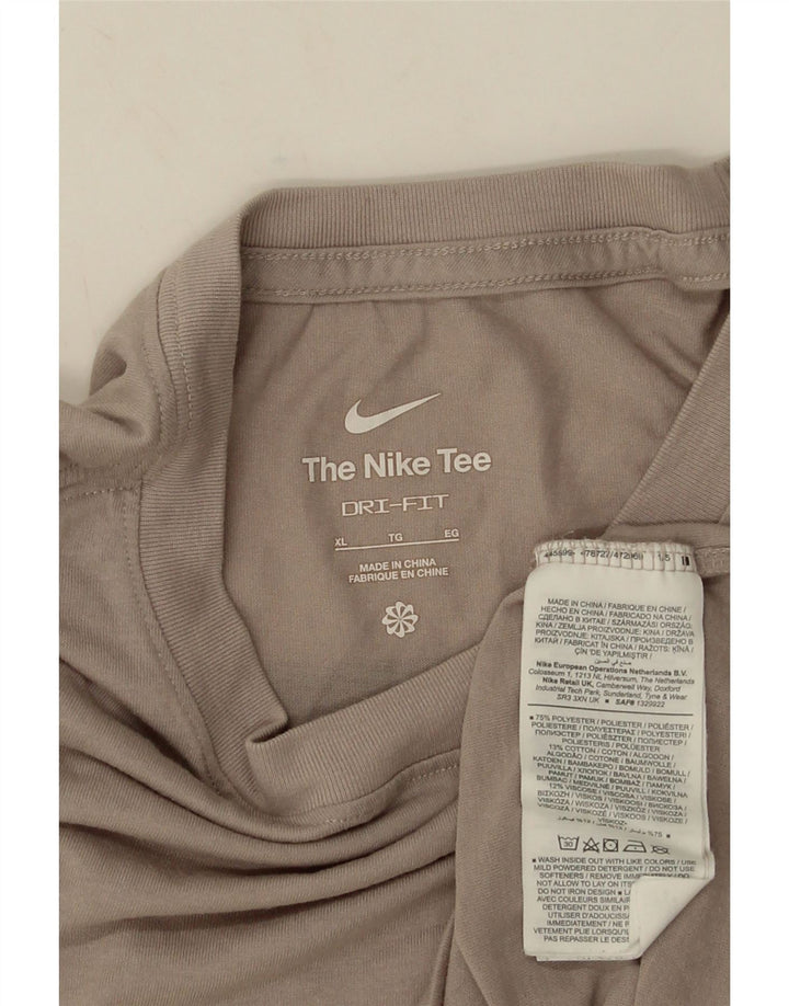 Nike Mens Dri Fit Graphic T-Shirt Top XL Grey Polyester