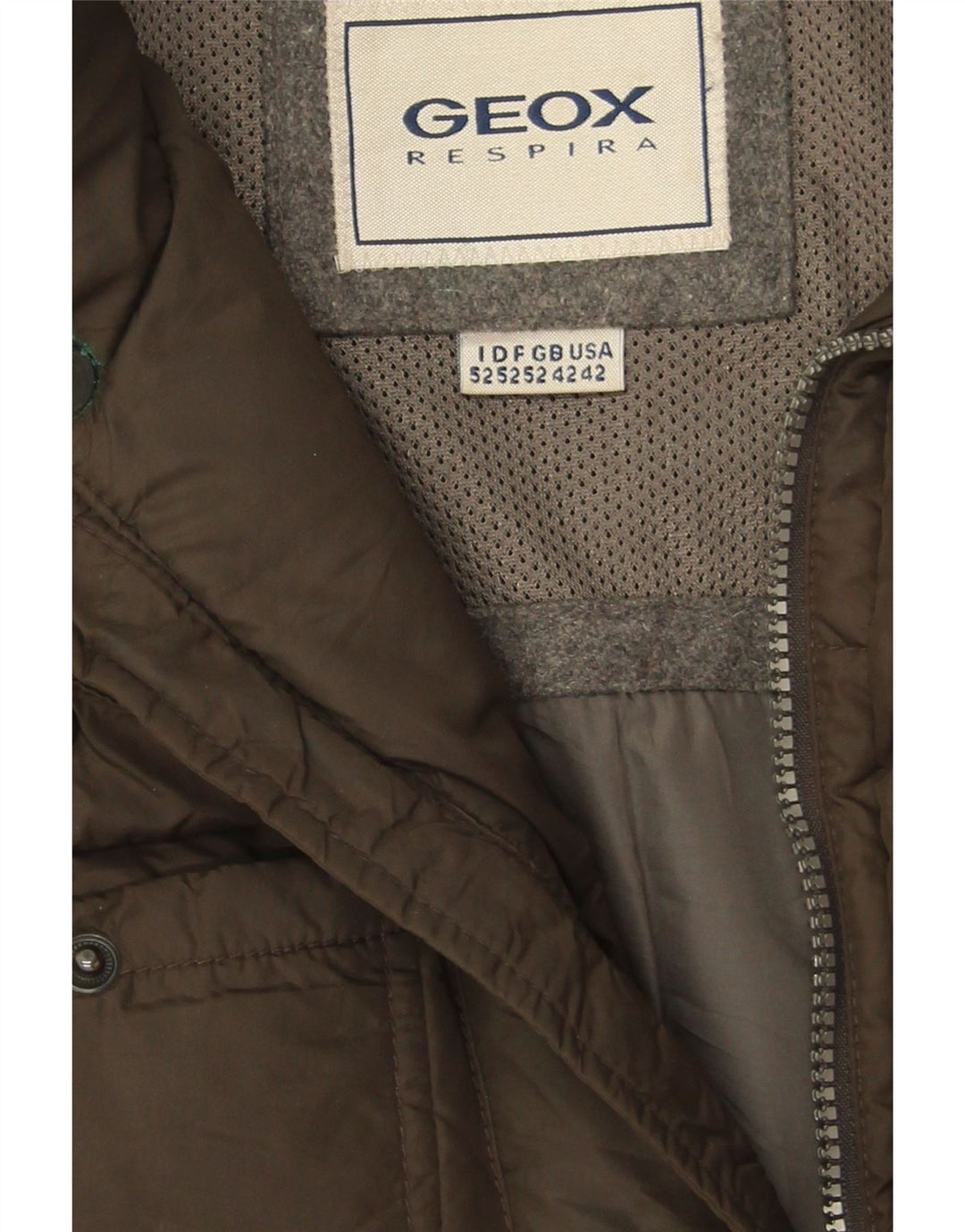 Geox Mens Hooded Padded Jacket UK 42 XL Khaki Polyamide
