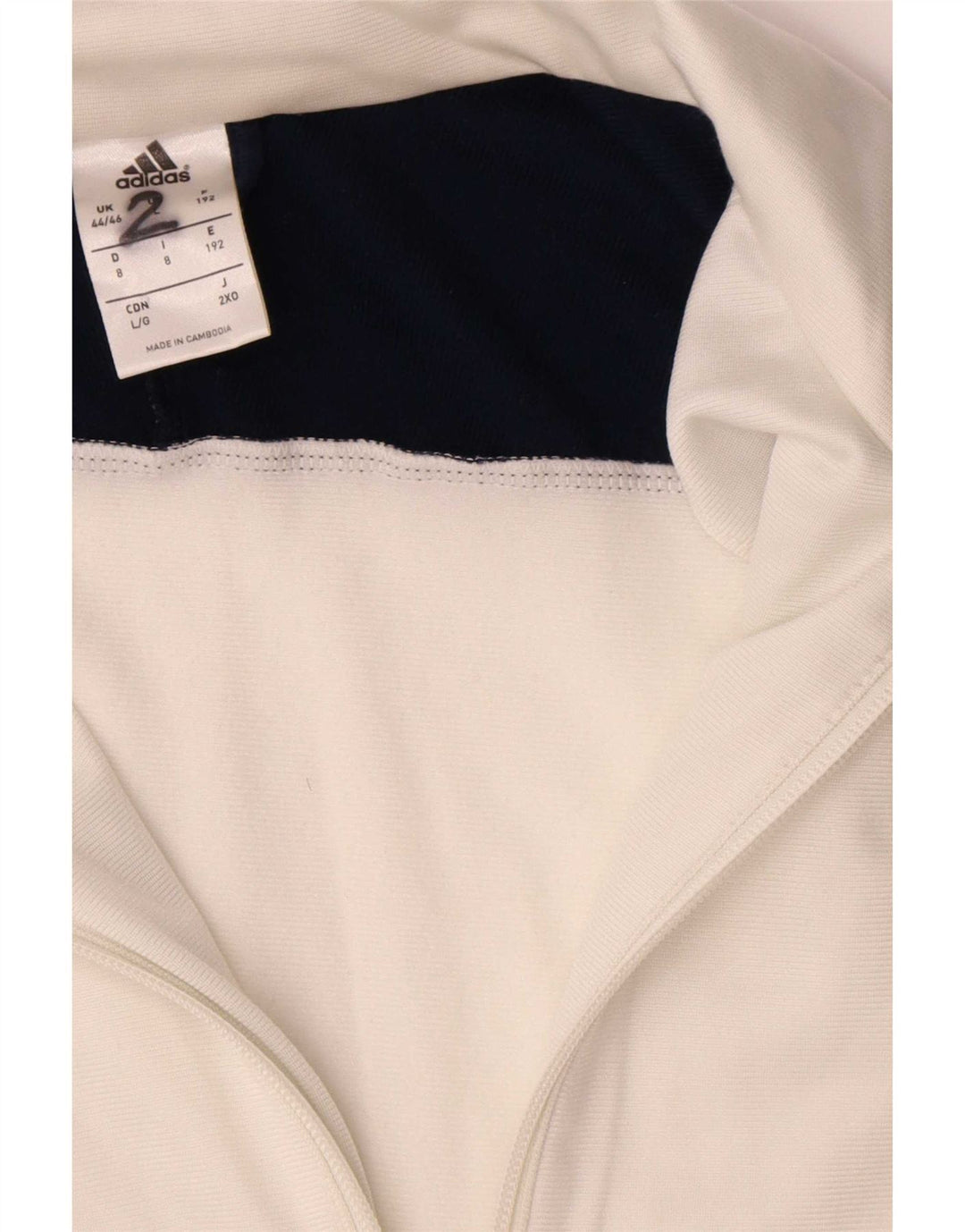 Adidas Mens Tracksuit Top Jacket UK 44/46 Large White Colourblock Polyester