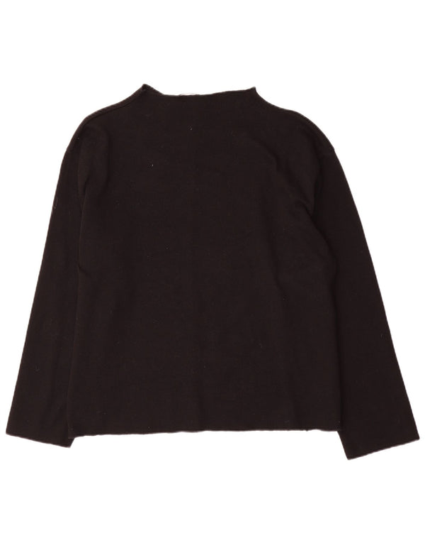 Zara Womens Turtle Neck Jumper Sweater UK 16 Large Black Cotton