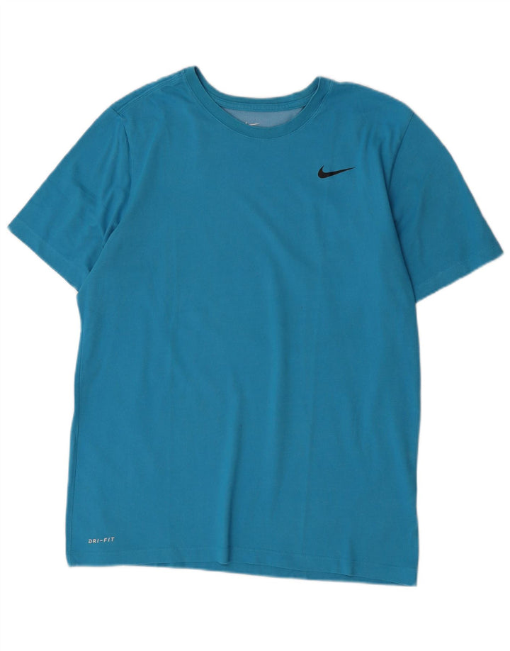 Nike Mens Dri Fit T-Shirt Top Large Blue Cotton