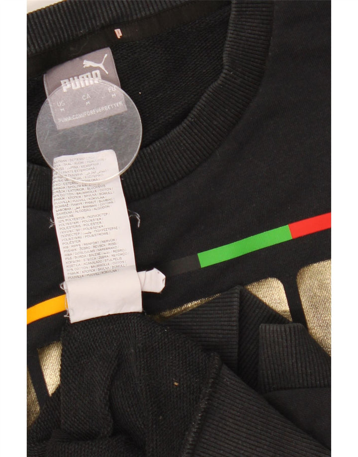 Puma Mens Graphic Sweatshirt Jumper Medium Black Cotton