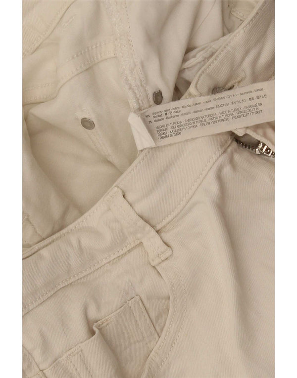 Zara Womens Crop Slim Jeans EU 42 Large W32 L24 White Cotton