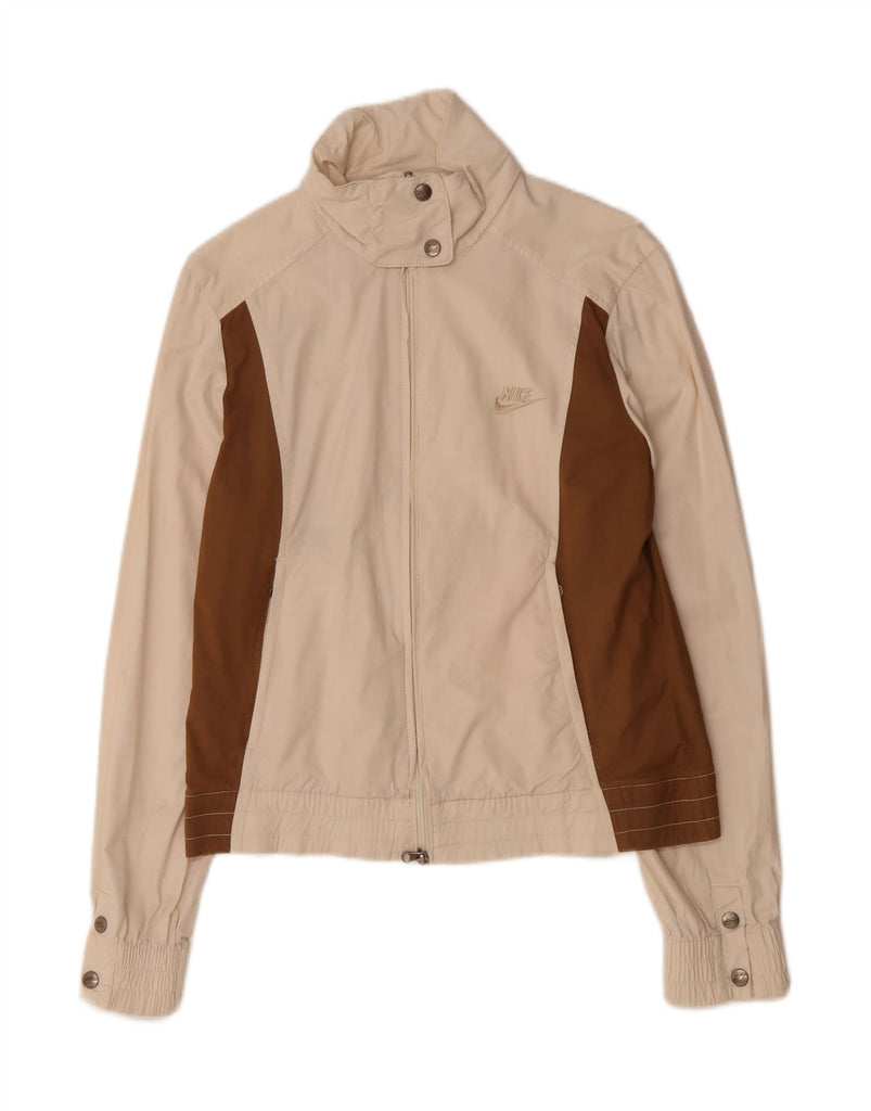 NIKE Womens Bomber Jacket UK 14/16 Large Beige Colourblock Cotton Vintage Nike and Second-Hand Nike from Messina Hembry 