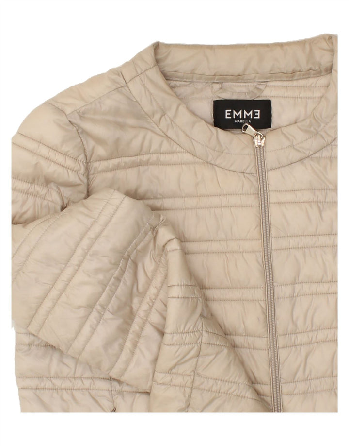 MARELLA Womens Padded Jacket UK 14 Medium Beige Polyamide | Vintage Marella | Thrift | Second-Hand Marella | Used Clothing | Messina Hembry 