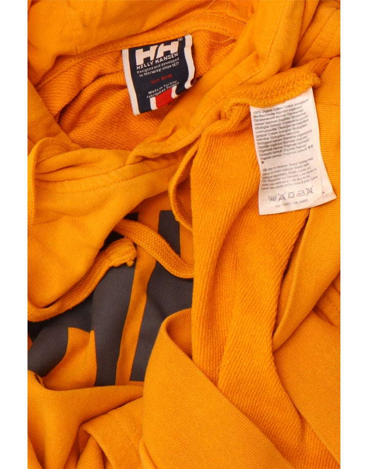 HELLY HANSEN Mens Graphic Hoodie Jumper Medium Yellow Cotton