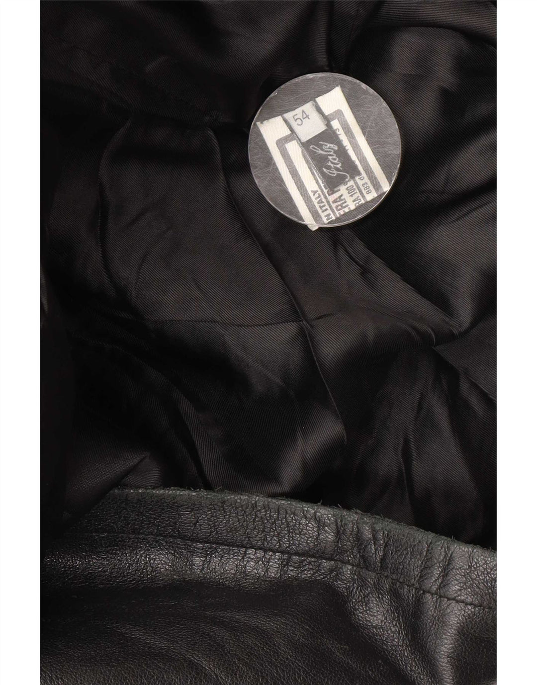 Vintage Mens Leather Jacket IT 54 2XL Black Leather