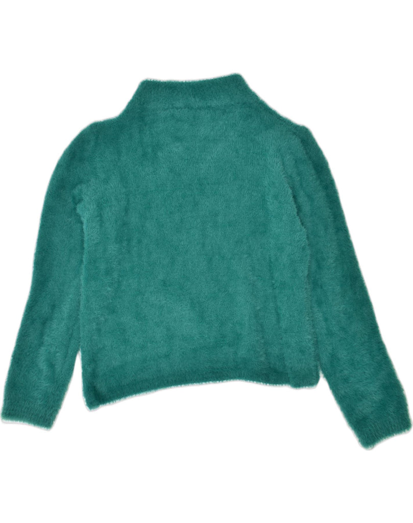 VINTAGE Womens Fleece Turtle Neck Jumper Sweater UK 10 Small Green | Vintage | Thrift | Second-Hand | Used Clothing | Messina Hembry 