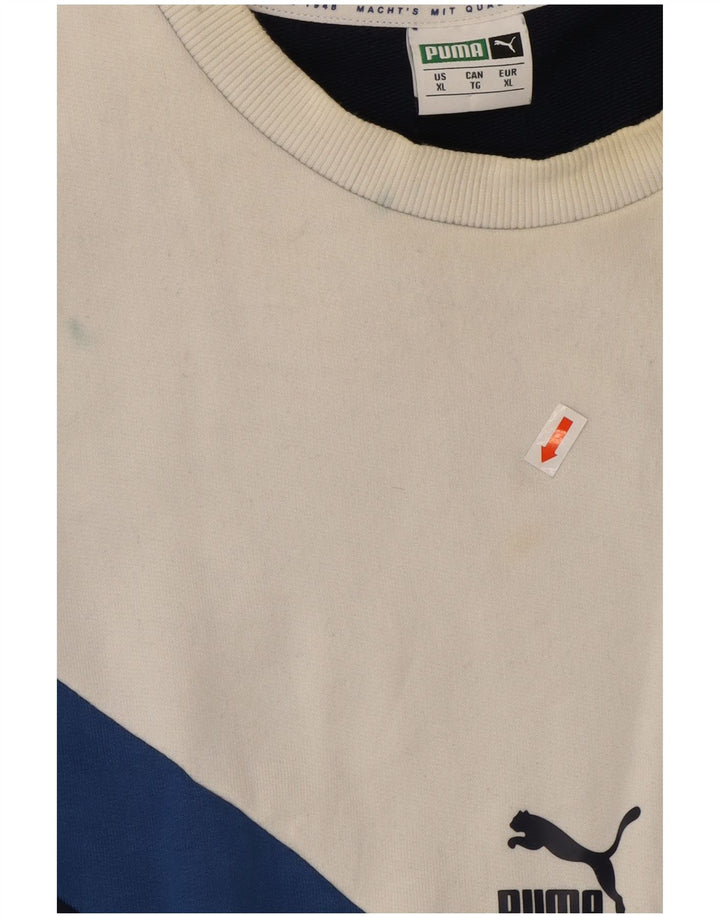 Puma Mens Sweatshirt Jumper XL Navy Blue Colourblock
