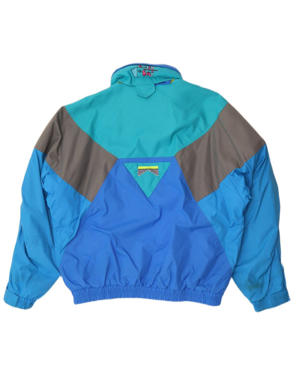 K2 Mens Hooded Loose Fit Ski Jacket EU 44 2XL Blue Colourblock Retro