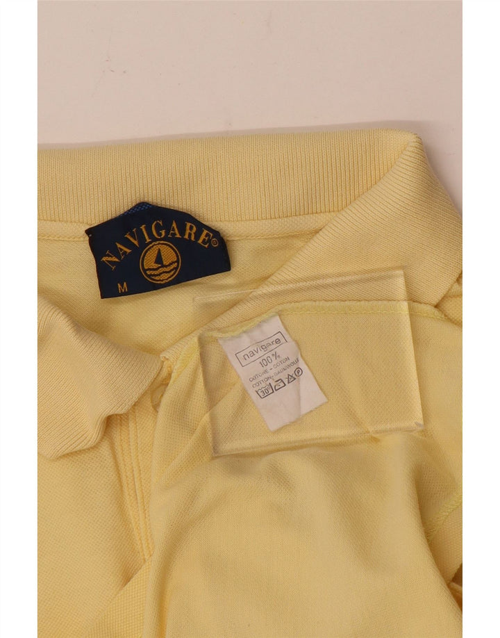 Navigare Mens Polo Shirt Medium Yellow Cotton