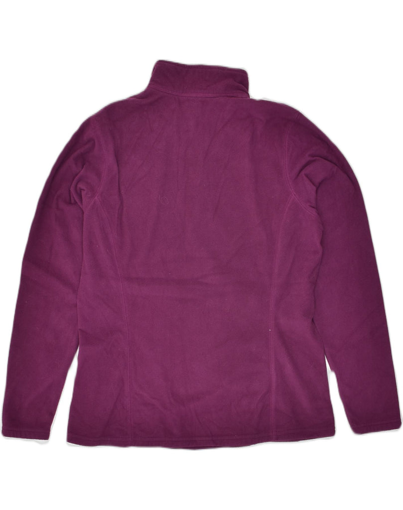 EDDIE BAUER Womens Zip Neck Fleece Jumper UK 14 Medium Purple Polyester | Vintage Eddie Bauer | Thrift | Second-Hand Eddie Bauer | Used Clothing | Messina Hembry 