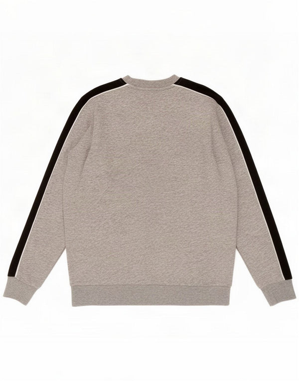 Jack & Jones Mens Graphic Sweatshirt Jumper Large Grey Colourblock Cotton