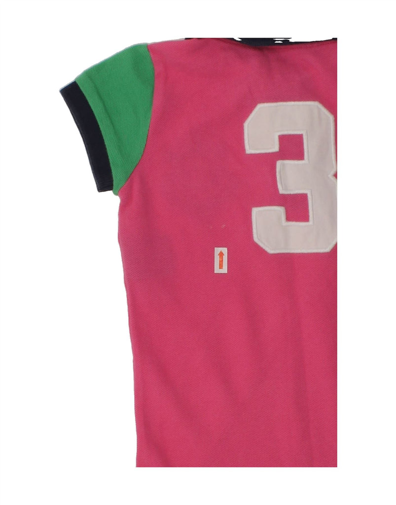 RALPH LAUREN Girls Graphic Polo Shirt 2-3 Years Pink Colourblock Cotton | Vintage Ralph Lauren | Thrift | Second-Hand Ralph Lauren | Used Clothing | Messina Hembry 
