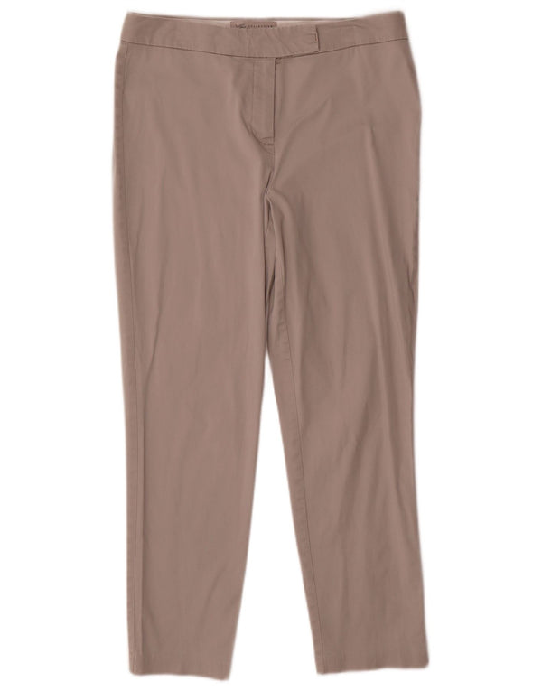 Marks & Spencer Womens Crop Slim Chino Trousers UK 10 Small W29 L25 Beige