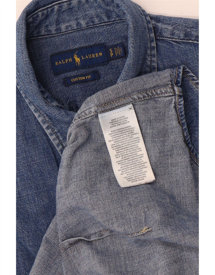 Ralph Lauren Mens Custom Fit Denim Shirt Small Blue Cotton