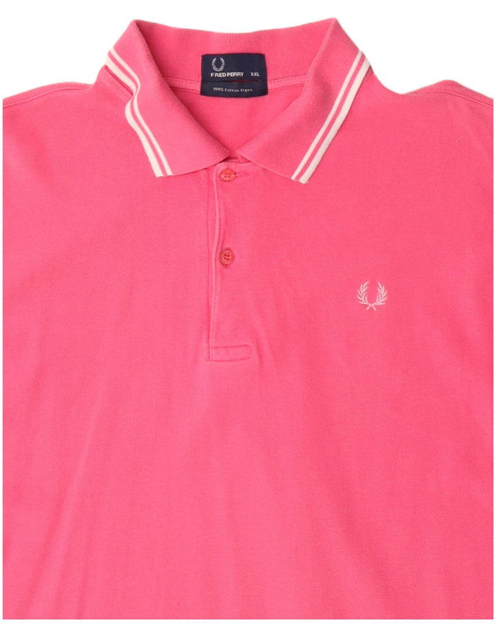 Fred Perry Mens Polo Shirt 2XL Pink Cotton