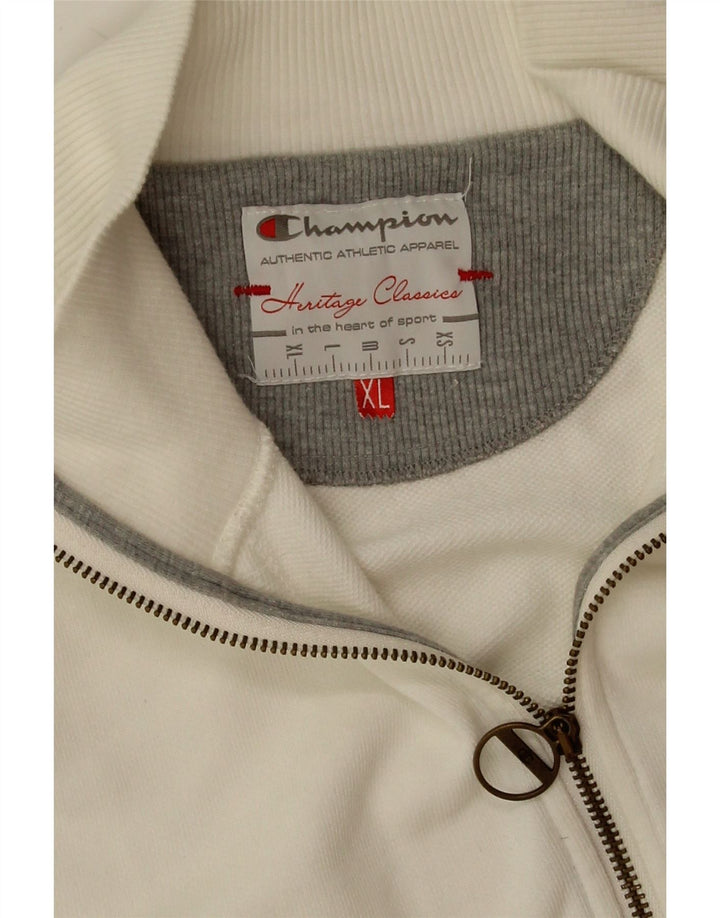 Champion Womens Heritage Classics Tracksuit Top Jacket UK 18 XL White