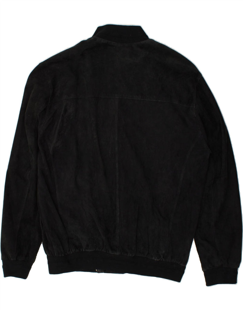 MABRUN Mens Suede Jacket IT 62 3XL Black Polyester | Vintage Mabrun | Thrift | Second-Hand Mabrun | Used Clothing | Messina Hembry 