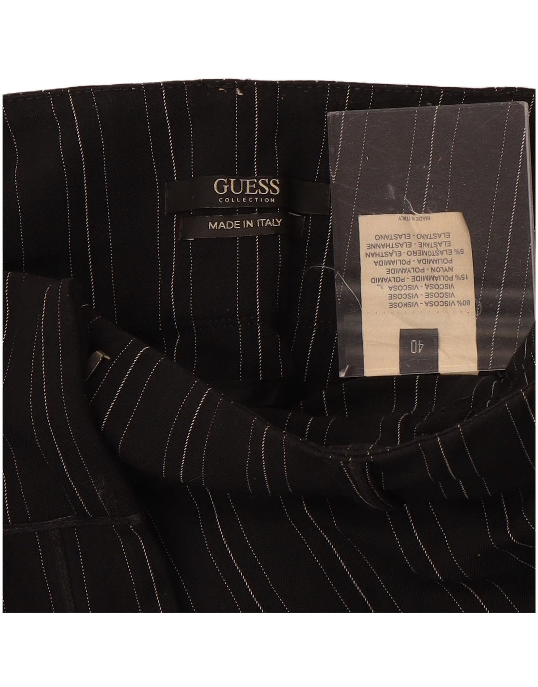 GUESS Womens Straight Casual Trousers IT 40 Small W30 L31 Black Striped