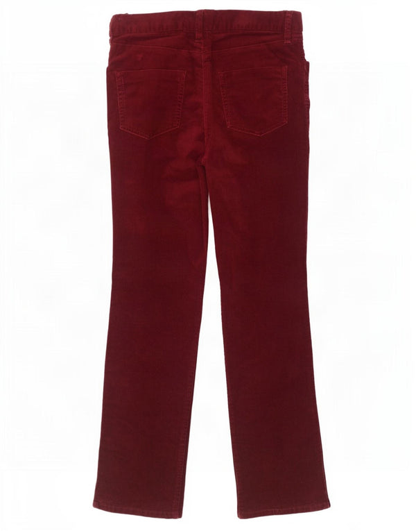 Marks & Spencer Womens Corduroy Trousers UK 10 Small W32 L30 Burgundy