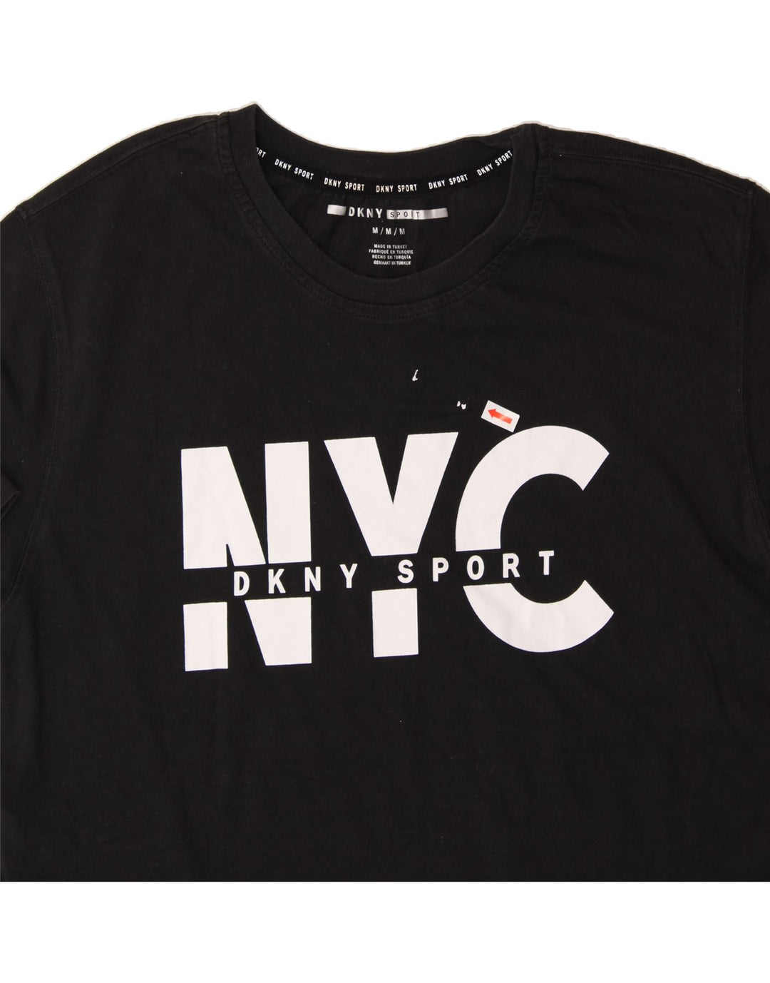 DKNY Mens Graphic T-Shirt Top Medium Black Cotton Vintage Dkny and Second-Hand Dkny from Messina Hembry 