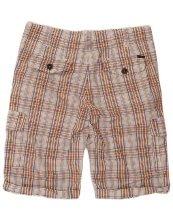 Just Cavalli Mens Cargo Shorts W36 Large Beige Check