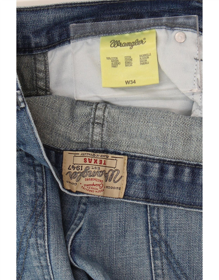 WRANGLER Mens Texas Straight Jeans W34 L31 Blue Cotton